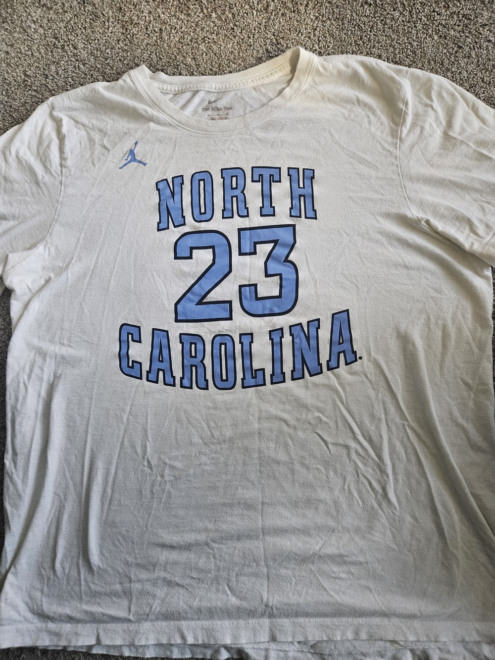 Jordan North Carolina 23 Graphic Tee - White/Carolina Blue